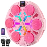 Music Boxing Machine, Smart Bluetooth Connection Boxing Equipment, Fight Reaction Training Boxing Pad, Release Pressure Wall Mounted Punching Equipment with Boxing glovesPink