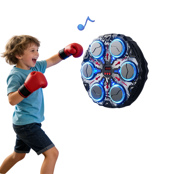 Music Boxing Machine, Smart Boxing Machine for Adults with Boxing Gloves, 9 Modes & 9 Speeds Wall Mounted Music Punching Machine for Home Gym Office Workout (Gray)