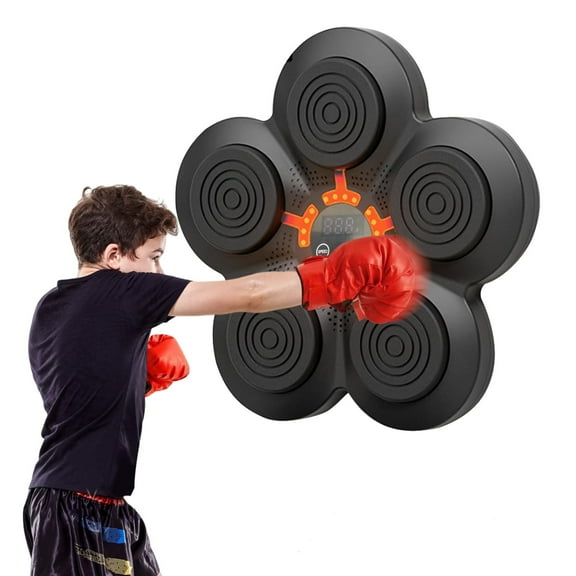 Music Boxing Machine - Smart Electronic Bluetooth Music Boxing Machine with, Wall Mounted Music One Punch Punching Pad Adjustable Speed Machine with Gloves