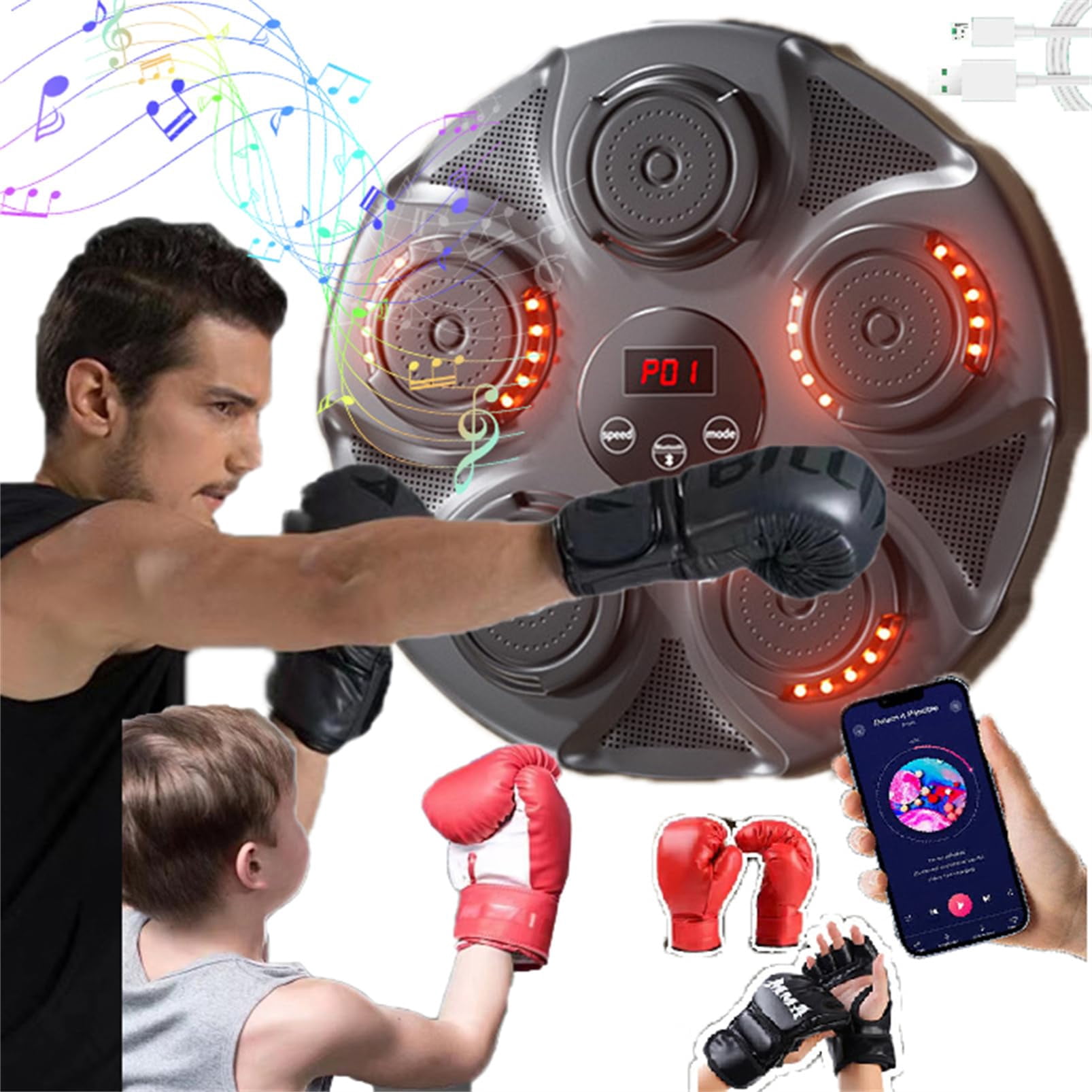 Out Shock Boxing Machine Inflatable Music Boxing Machine,Smart Electronic Boxing Training Punching ...