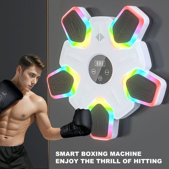 Music Boxing Machine Wall Mounted Bluetooth-compatible Electronic Smart LED Boxing Training Target Punching Pad Home Gym Workout Equipment