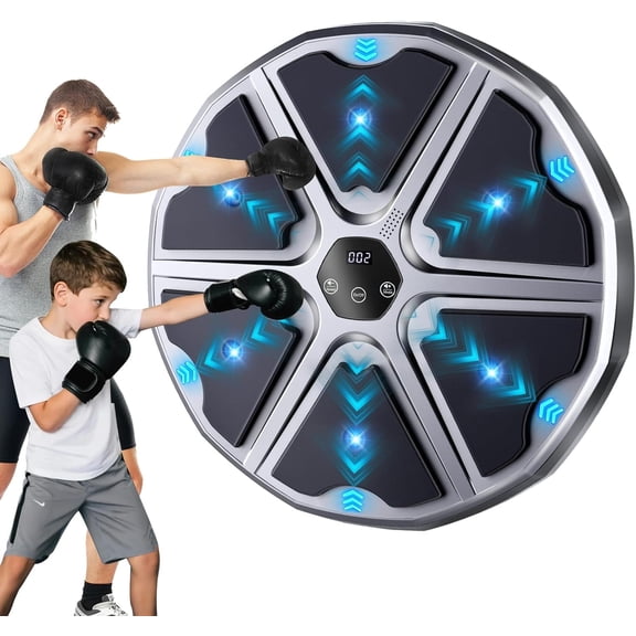 Music Boxing Machine for Adults and Kids, Interactive Bluetooth Punching Game with Gloves, Large Size, 9 Modes & 9 Speeds, LED Training Equipment