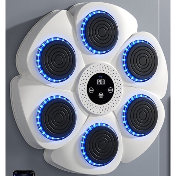 Music Boxing Machine with Smart Bluetooth LED Screen, Wall Mounted, Boxing Gloves Included for Adults and Kids Home or Gym Use