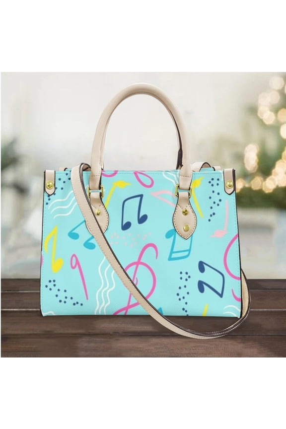 Music Brand Design Long Shoulder Strap Handbag Retro Pu Leather Large Capacity Totes Daily Street Shopping Cross Body Bags Women
