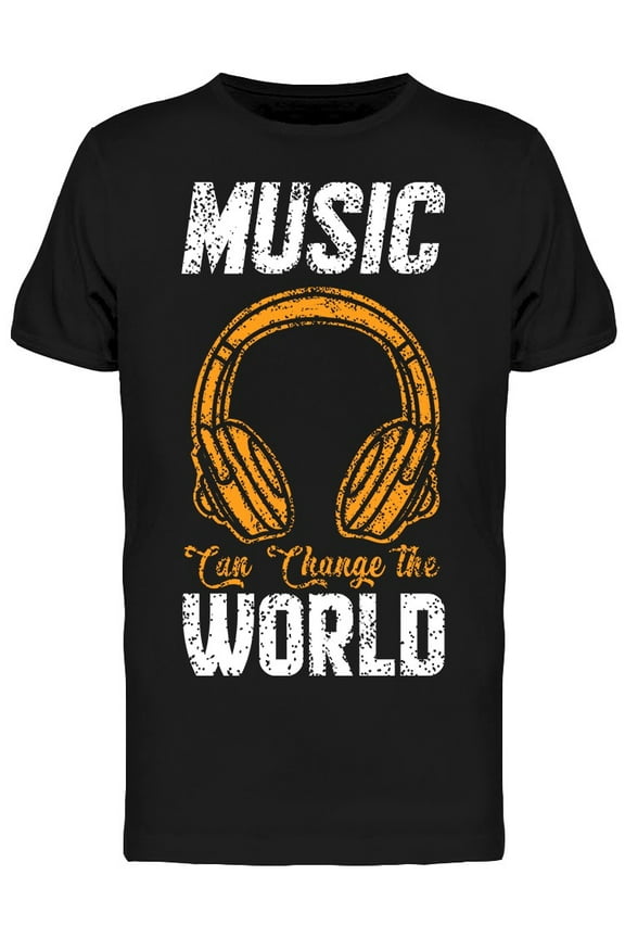 Music Can Change The World Font T-Shirt Men -Image by Shutterstock, Male XX-Large