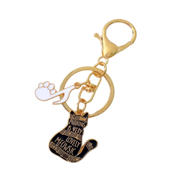 Music Cats Keychain Bag Charm Music Note Keychain Car Keyring Hangings Ornaments