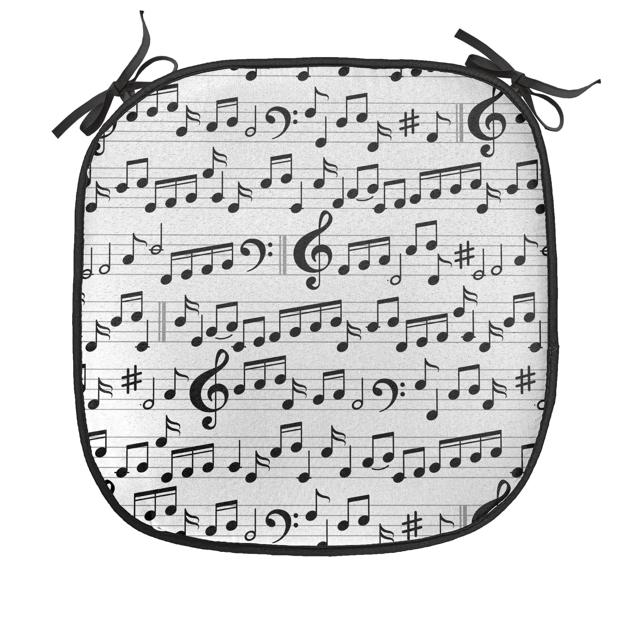 Music Chair Seating Cushion, Abstract Style Professional Pattern Notes ...