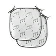 thumbnail image 1 of Music Chair Seating Cushion Set of 4, Musical Notes Theme Melody Sonata Singing Song Clef Tunes Hand Drawn Style Pattern, Seat Pads with Anti-slip Backing, 16"x16", Charcoal Grey, by Ambesonne, 1 of 7