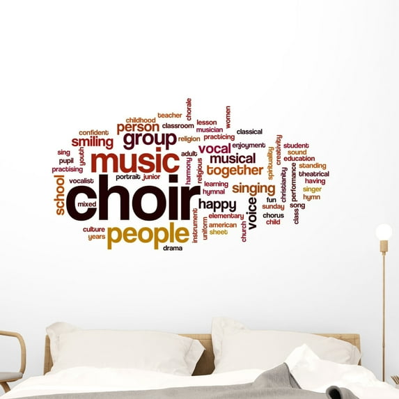 Music Choir Word Cloud Wall Decal Wallmonkeys Peel and Stick Graphic (48 in W x 32 in H) WM502556