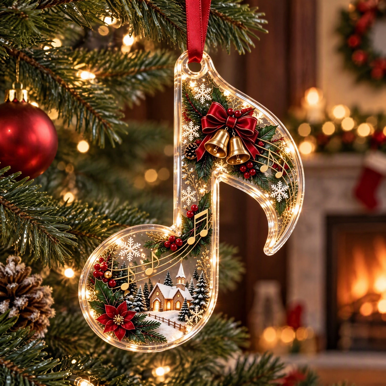 Music Christmas Ornament, Instrument Shaped Acrylic Pendant, to Pair ...