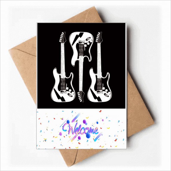 Music Classical Instrument Bass Playing Welcome Back Greeting Cards Envelopes Blank