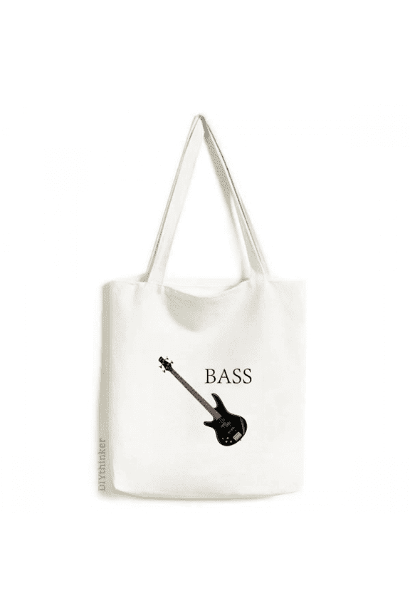 Music Classical Instrument Bass Tote Canvas Bag Shopping Satchel Casual Handbag