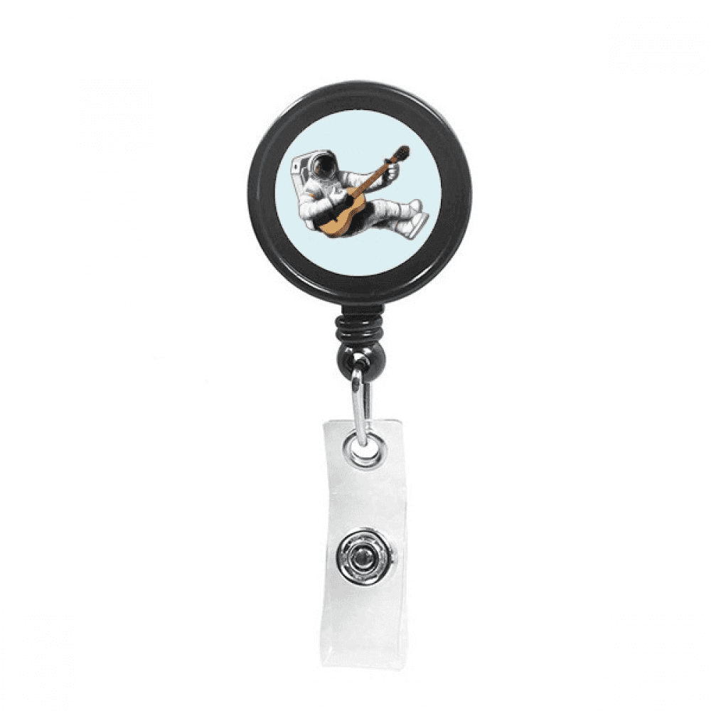 Music Classical Instrument Guitar Astronaut Retractable Keychain Badge Holder ID Badge
