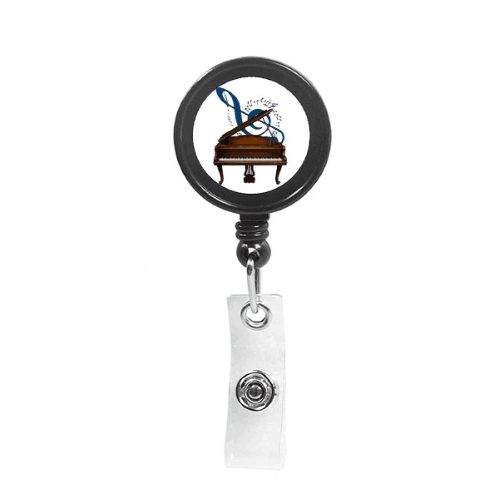 Music Classical Instrument Piano Sheet Music Retractable Keychain Badge Holder ID Badge