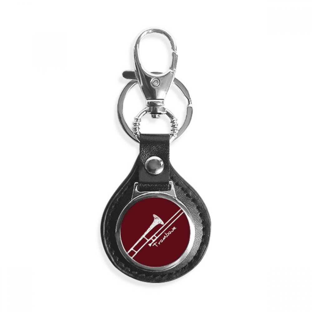 Music Classical Instrument Trombone Key Link Chain Ring Keyholder Finder Hook Metal