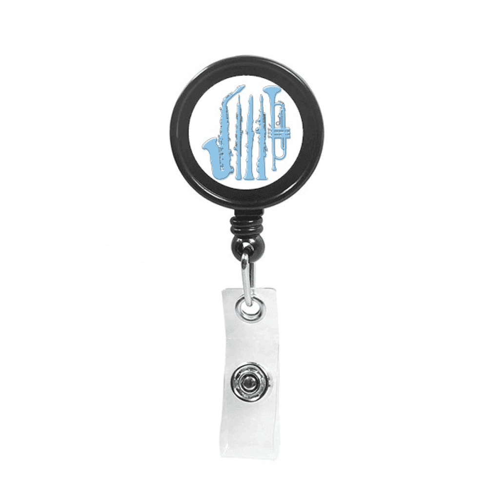 Music Classical Instrument Wind Instrument Retractable Keychain Badge Holder ID Badge