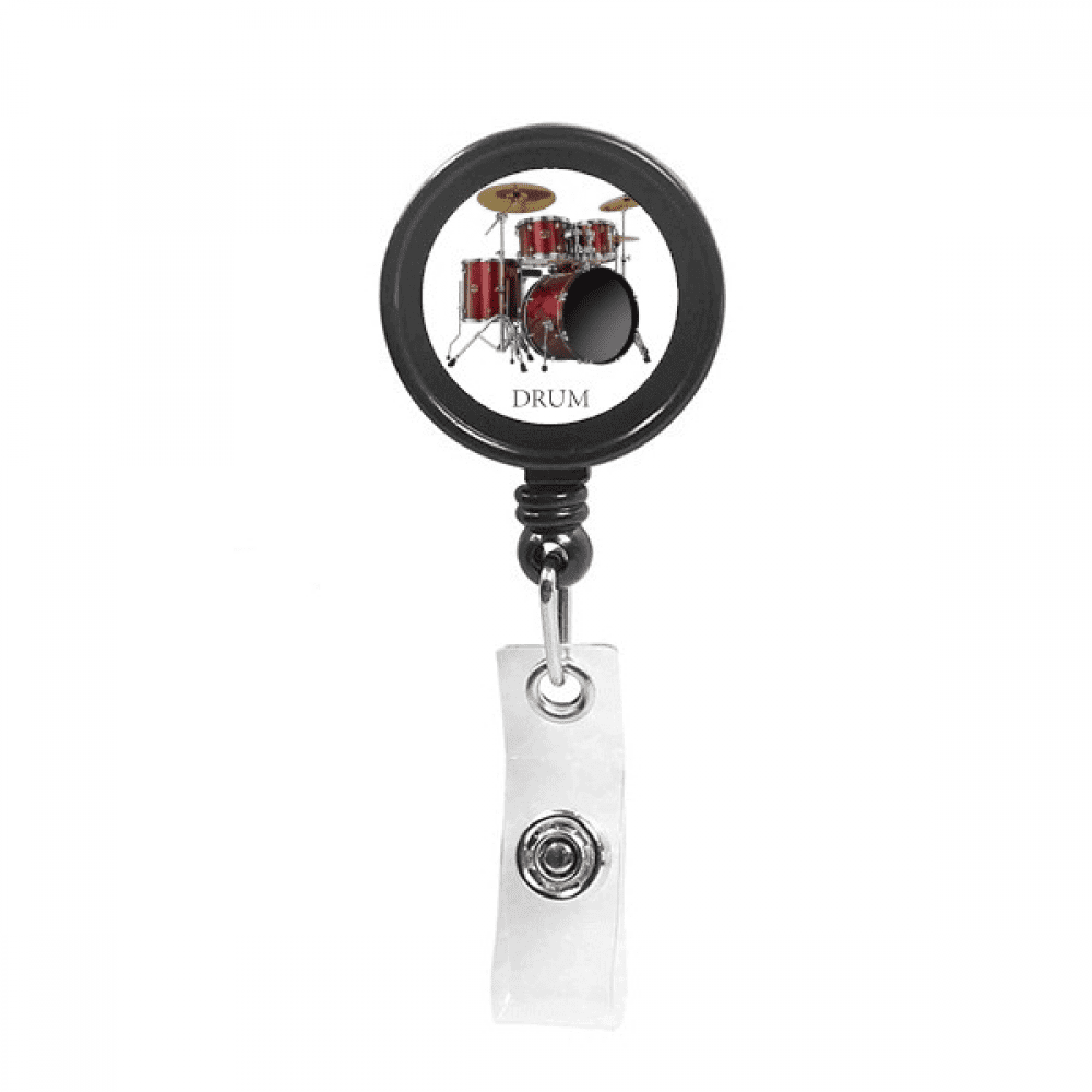 Music Classical Musical Instrument Drum Retractable Keychain Badge Holder ID Badge