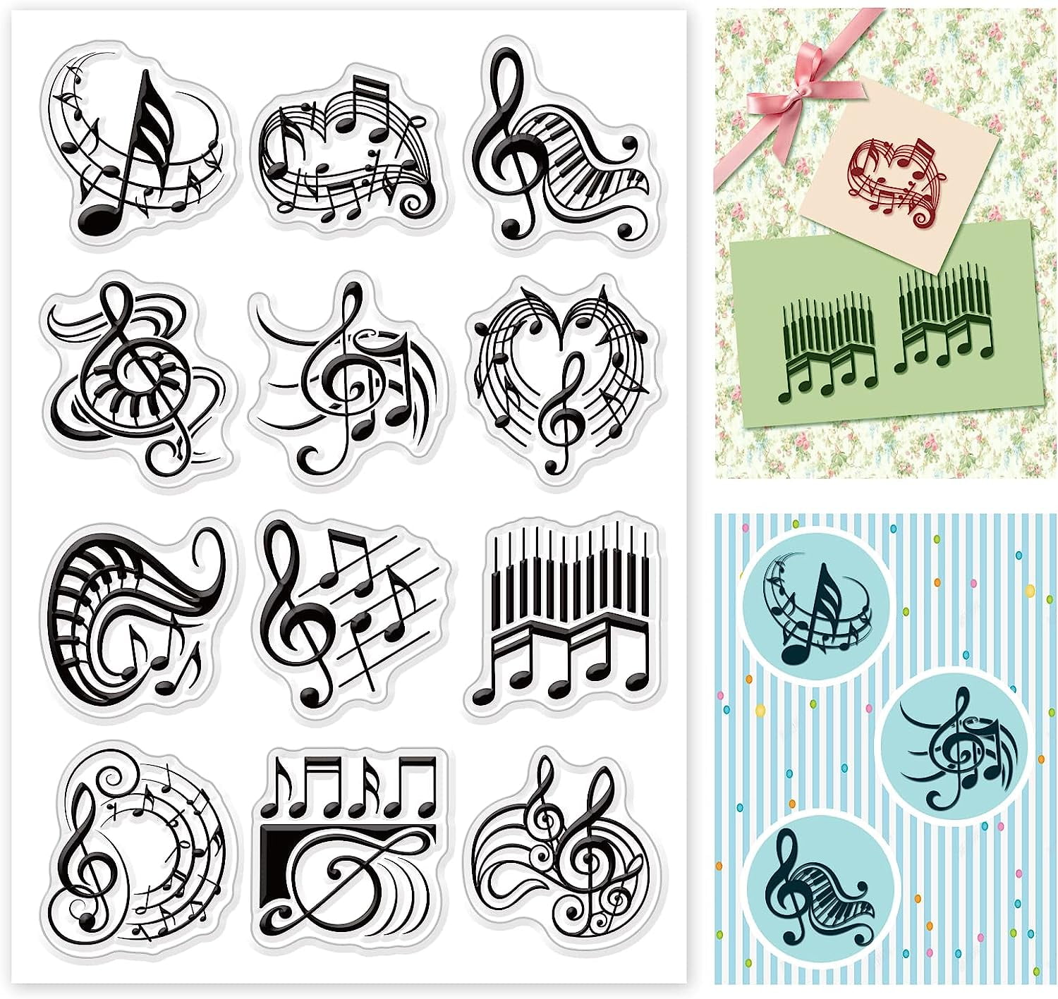 Music Clear Stamp Note Silicone Clear Stamp Various Note Rubber Stamp