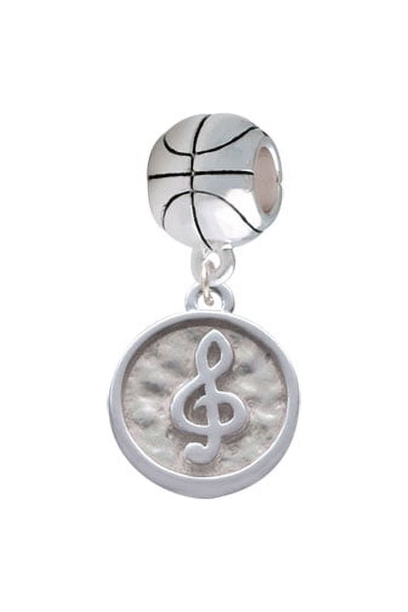 Music Clef - Round Seal - Basketball Charm Bead