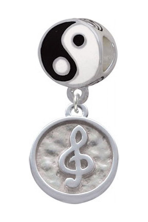 Music Clef - Round Seal - Yin Yang Charm Bead