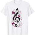 thumbnail image 1 of Music Clef with Butterflies Music T-Shirt, 1 of 4