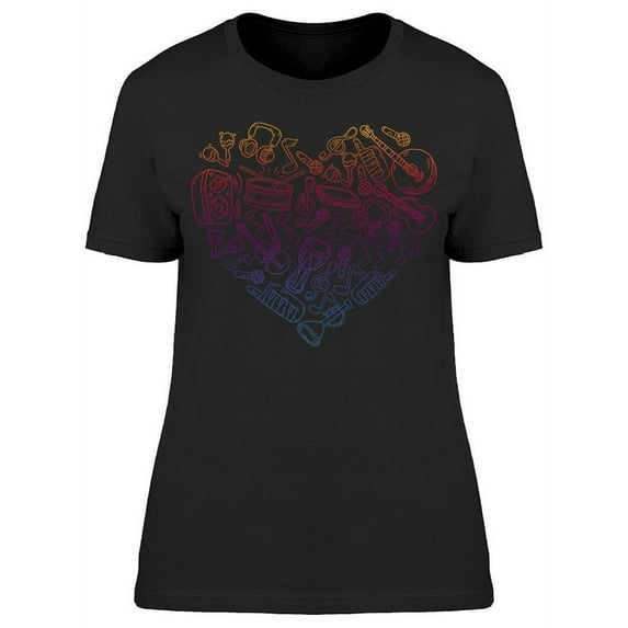 Music Collection Heart T-Shirt Women -Image by Shutterstock, Female Small