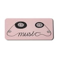 thumbnail image 1 of Music Computer Mouse Pad, Music Letters Written by Cassette Tape Loud Improvisation Beat Pulse Tempo Image, Rectangle Non-Slip Rubber Mousepad X-Large, 35" x 15" Gaming Size, Pink Black, by Ambesonne, 1 of 2