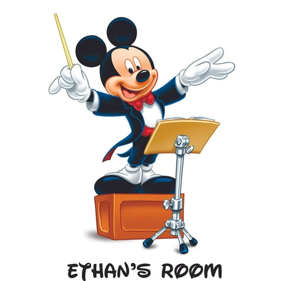 Music Conductor Cartoon Customized Wall Decal - Custom Vinyl Wall Art - Personalized Name - Baby Girls Boys Kids Bedroom Wall Decal Room Decor Wall Stickers Decoration Size (40x35 inch)