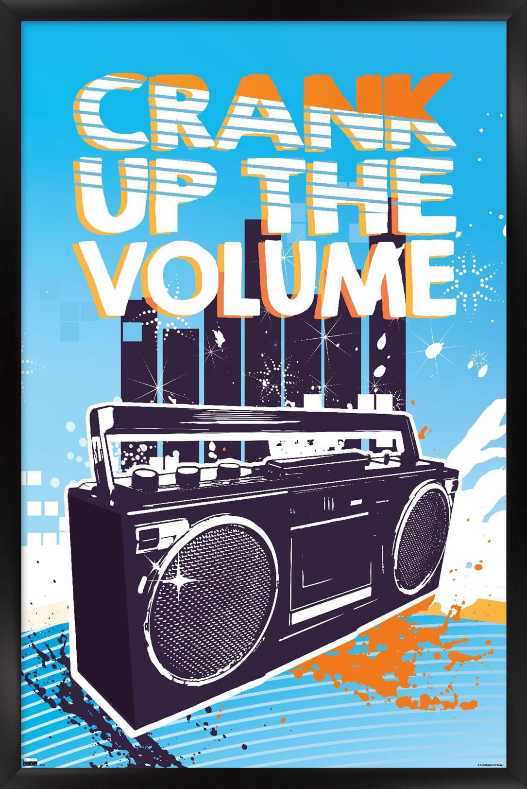 Music - Crank Up the Volume Wall Poster, 14.725" x 22.375", Framed