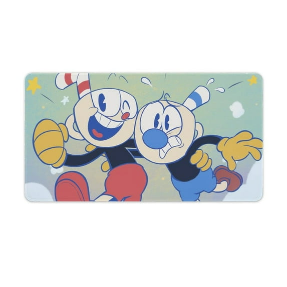 Music Cuphead Mugman Mouse Pad Extended Gaming No-sliped Large Desk Mat Stitched Edge Keyboard Mat Mousepad
