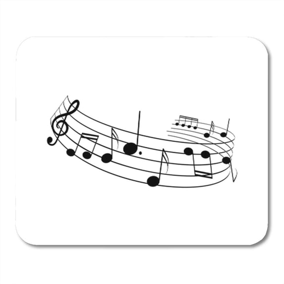 Music Curling Notes Design Elements Isolated Musical Illustration Circle Cool Mousepad Mouse Pad Mouse Mat 9x10 inch