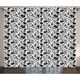 thumbnail image 1 of Ambesonne Music Curtains 2 Panel Set, Blues Jazz Punk Rock Sign, 108" x 84", Black White, 1 of 3