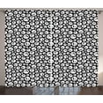 thumbnail image 1 of Ambesonne Music Curtains 2 Panel Set, Fun Notes Circular Hoops, 108" x 108", Black White, 1 of 3