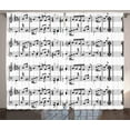 thumbnail image 1 of Ambesonne Music Curtains 2 Panel Set, Notes on the Clef, 108" x 63", Black and White, 1 of 3