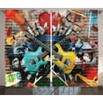 thumbnail image 1 of Ambesonne Music Curtains 2 Panel Set, Collage Instrument Joyful, 108" x 90", Multicolor, 1 of 2
