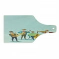 thumbnail image 1 of Music Cutting Board, Cartoon Graphic of Happy Musicians Band Playing Instruments Concert Print, Decorative Tempered Glass Cutting and Serving Board, in 3 Sizes, by Ambesonne, 1 of 2