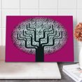 thumbnail image 1 of Music Cutting Board, Composition Tree Nature Harmony Rhythm Illustration, Decorative Tempered Glass Cutting and Serving Board, Large Size, Hot Pink Black White, by Ambesonne, 1 of 1