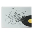 thumbnail image 1 of Music Cutting Board, Flying Music Notes Abstract Design Disc Album Dancing Nightclub Print, Decorative Tempered Glass Cutting and Serving Board, Large Size, Yellow Black Ivory, by Ambesonne, 1 of 5