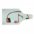 thumbnail image 1 of Music Cutting Board, Love Sound Headphones with Heart Shaped Key Note Melody Design, Decorative Tempered Glass Cutting and Serving Board, Wine Bottle Shape, Red Black Grey, by Ambesonne, 1 of 1