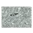 thumbnail image 1 of Music Cutting Board, Outline Monochromatic Doodle in Chaotic Design with Musical Themed Elements, Decorative Tempered Glass Cutting and Serving Board, in 3 Sizes, by Ambesonne, 1 of 2