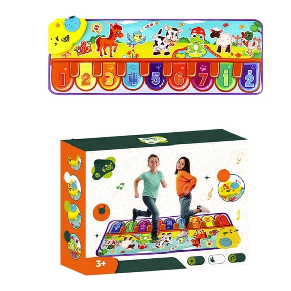 Music Dance Carpet Children'S Toy, Sports Trainer Jumping Game Mat With Animal Sounds And Lights, Interactive Playmat For Kids