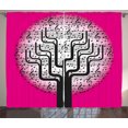 thumbnail image 1 of Ambesonne Music Curtains 2 Panel Set, Tree, 108" x 90", Hot Pink Black White, 1 of 3