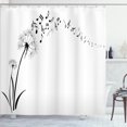 thumbnail image 1 of Ambesonne Music Shower Curtain, Meadow Dandelions Floral, 69"Wx70"L, Black White, 1 of 4
