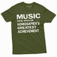 thumbnail image 1 of Music Definition T-Shirt Homosapien'S Greatest Achievement Tee Musician Guitar Piano Shirt (XX-Large Military Green), 1 of 6