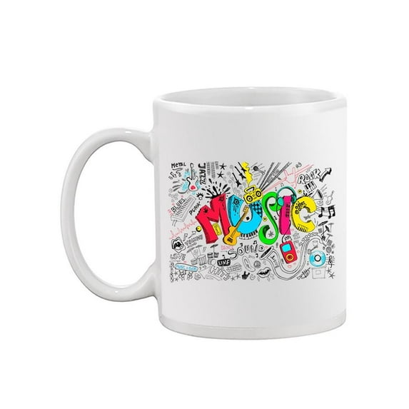 Music Doodles Design Mug Unisex's -Image by Shutterstock