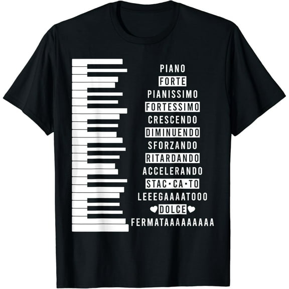 Music Dynamics Theory Musicians Piano T-Shirt mens t shirt，black，women，funny，misfits，men，journey
