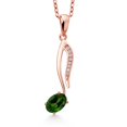 thumbnail image 1 of Music Eighth Note Jewelry Pendant Necklace Gift for Women By Keren Hanan | 18K Rose Gold Plated Silver | Chrome Diopside | 0.65 Cttw | Gemstone Birthstone | Oval 6X4MM | with 18 inch Silver Chain, 1 of 6