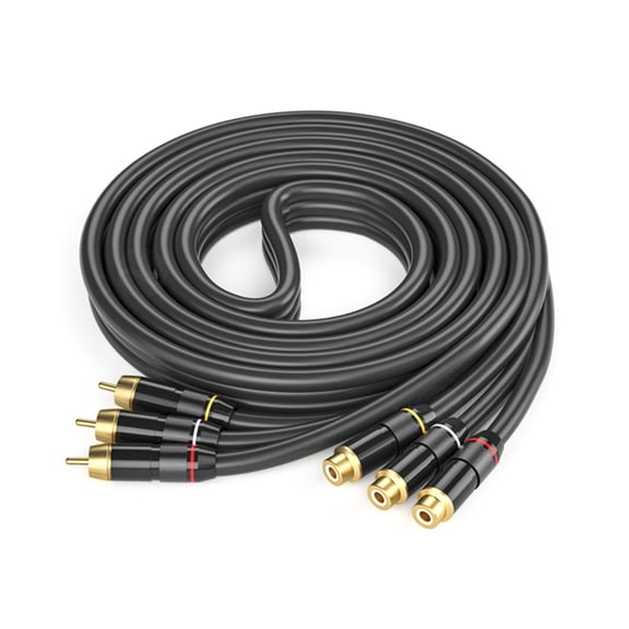 Music Extension Cable for Subwoofer, Male to Female Sound Cable with Gold Plate Connectors for Analogs Systems