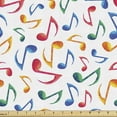 thumbnail image 1 of Ambesonne Music Fabric by the Yard Upholstery, Notes Watercolor, 1 Yard, Multicolor, 1 of 4