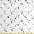 thumbnail image 1 of Ambesonne Black and White Fabric by the Yard Upholstery, Musical Notes, 10 Yards, Charcoal Grey, 1 of 4